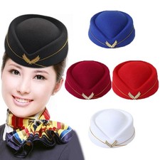 1pc Beret Hat Stewardess Hats for Women Flight Attendant Air Hostesses