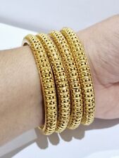 Size 2.6, Antique Indian Gold Plated Kada Set Patterned Party Wear Bangles 
