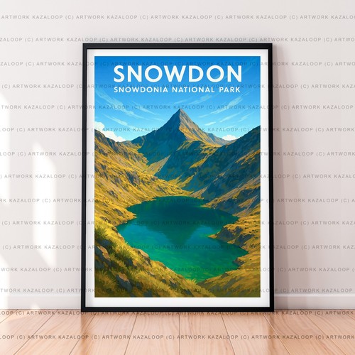 Snowdon art illustration print - snowdon,