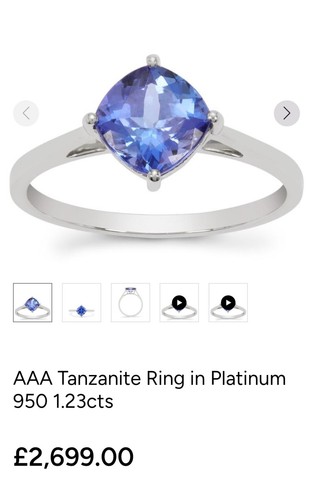 Aaa tanzanite platinum - 1.23,