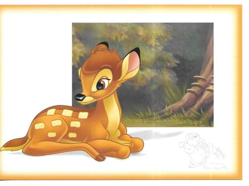Rare postcard bambi walt - bambi, :
