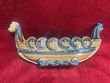 Wade Porcelain Viking/Dragon Ship With Shields ornament or Trinket Bowl, Ex Con