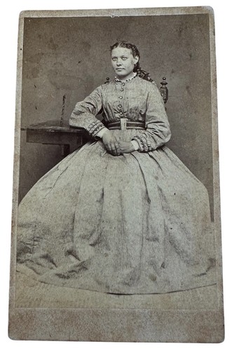 Antique cdv photo woman ball - antique,