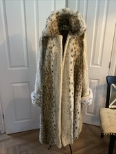 Vintage Rare Long Faux Fur & Wool Coat Size 12