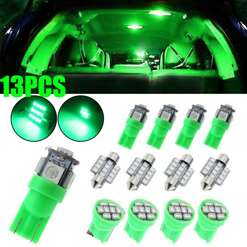 13pcs green led - green, interior