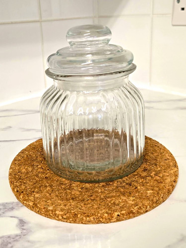 Clear ribbed glass storage - ribbed,