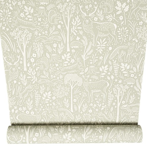 Green floral wallpaper rabbits - wallpaper,