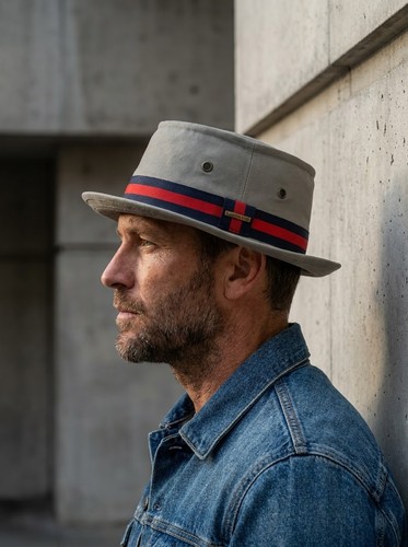 Pork pie hat striped - pie,