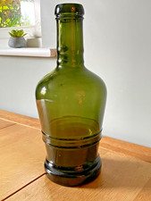 Vintage Deep Green French Glass Mallet Bottle - 33cm tall