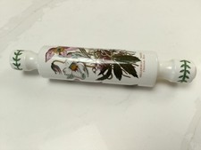 Vintage Portmeirion Botanic Garden Ceramic Rolling Pin Christmas Rose design