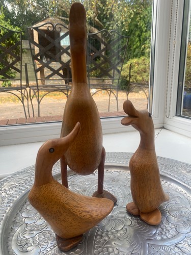 Carved wooden duck goose - carved,