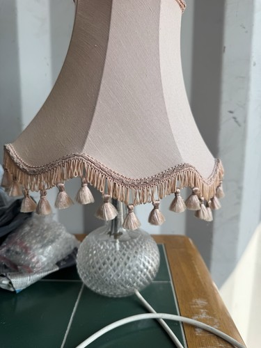 Crystal glass table - crystal, lamp