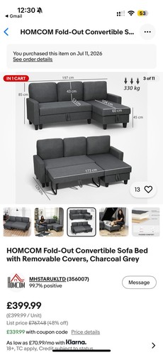 Homcom fold out convertible - fold-out,