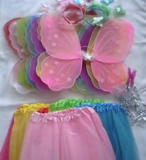 Fairy Butterfly Wings Tutu Wand Headband  Skirt Girl Book Day Party  halloween