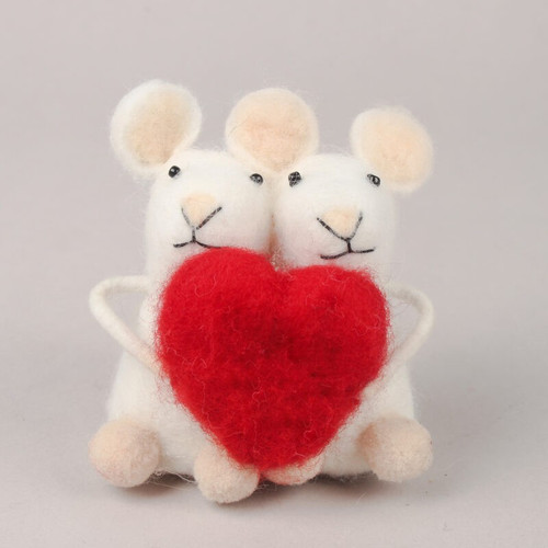 Cutest needlefelt mouse couple - mouse,