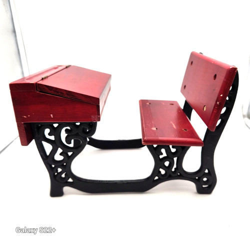 Doll school desk cast iron - school,