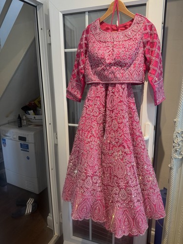 Pink embellished lengha size - pink,