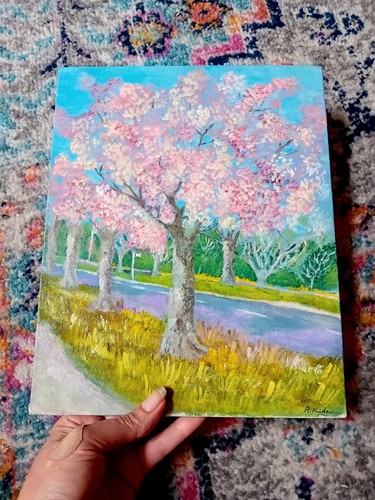 Naive style oil board - naive, on