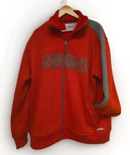 Red Quiksilver Vintag Jumper  Zip Neck Embroidered Front Logo Cotton FLEECE  XXL