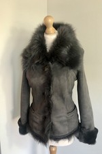 Concerto real Toscana suede real sheepskin shearling jacket coat Size UK 6-8
