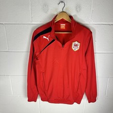 Cardiff City FC Jacket Mens Medium Red Puma 2013/14 Football Training Drill Top*