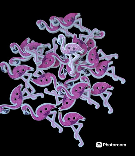 Flamingo shaped buttons - flamingo,