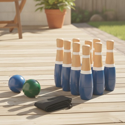 Piece wood bowling set - bowling,