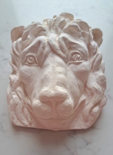 Plaster cast lions - plaster,