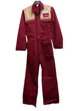 Vintage Rover Car Mechanic Boiler Suit Overalls Red Cream Workwear 38" 84R