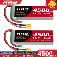 2pcs 11.1V 3S 4500mAh LiPo Battery XT60 for RC Car Truck Racing  Boat UAV FPV