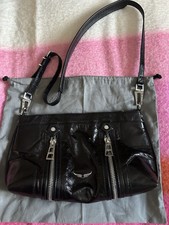 Zadig Voltaire Sunny Moody Vintage Patent Black Leather Bag