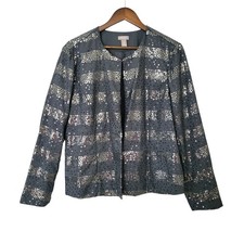 Chicos Metallic Sequin Open