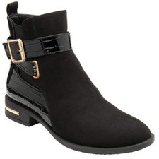 Lotus Laurel Ladies Black Croc