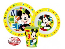 MICKEY MOUSE CHILDRENS TODDLERS  3 PC DINNER BREAKFAST SET PLATE BOWL CUP