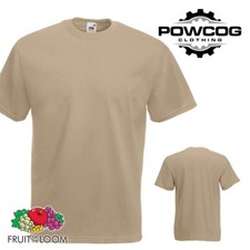 Mens Plain T-Shirt Crew Neck Cotton Top Gym Work Tee Fruit of the Loom, upto 5XL
