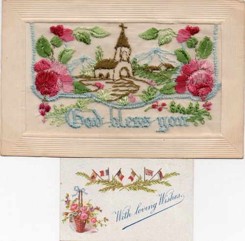 Ww1 patriotic embroidered - ww1, silk