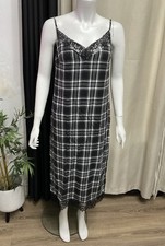 Zara Women’s Dress Slip Dress Tartan Midi Dress Lace Black & White Size M