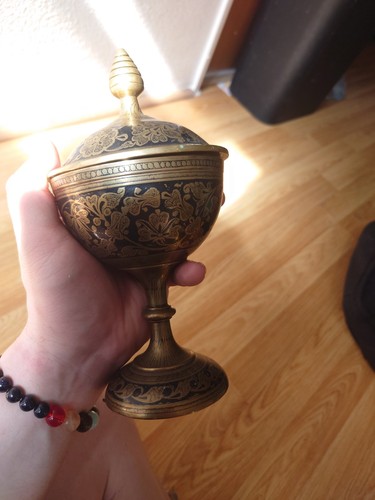 Antique indian brass engraved - indian,