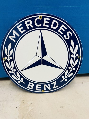 Mercedes benz enamel sign - mercedes,