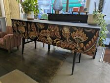 Sideboard TV Unit Painted Grey Animal Print Upcycled Midcentury Furniture SOLD 