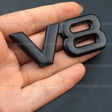 Black Metal V8 Emblem Logo Rear Trunk Fender Engine Car Badge Sticker Decal