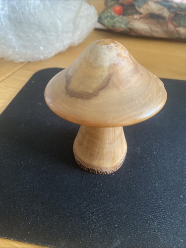 Pretty turned wooden mushroom - wooden,
