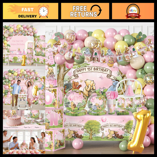 273pcs bear 1st birthday party - birthday,