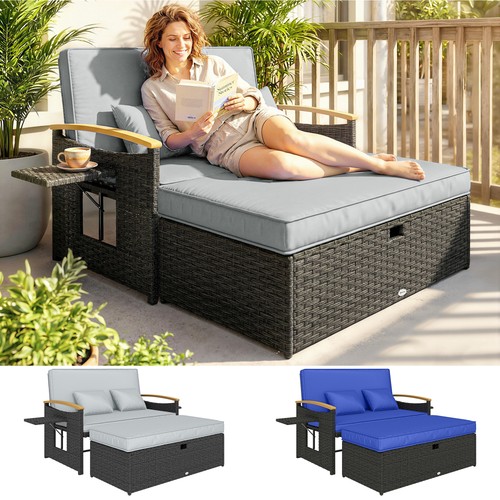 Double garden rattan daybed - double,