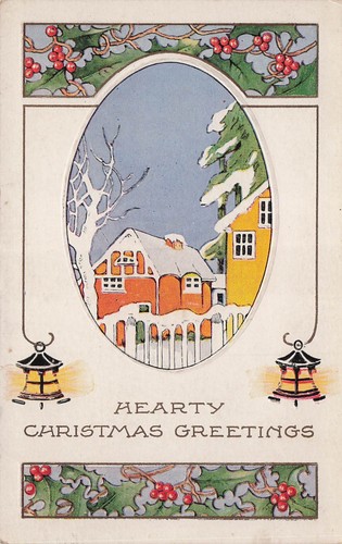 Antique christmas card art - christmas,