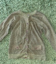 Girls green cardigan with gold
