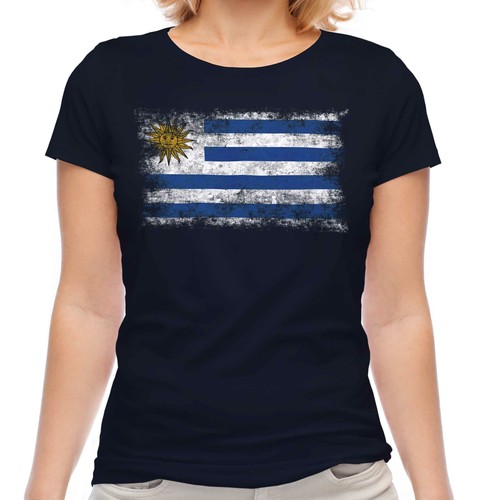 Uruguay distressed flag ladies - distressed,