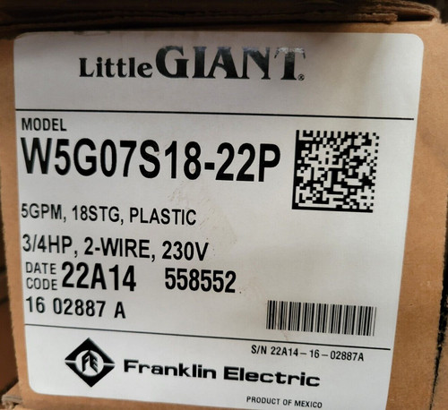 Little giant 5 gpm 18 - hp,,