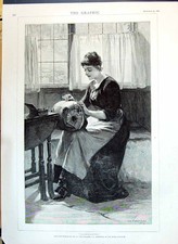 Old 1890 Beautiful Woman Lacemaking Bana Maduwa Temporary Hall Buddhis Victorian