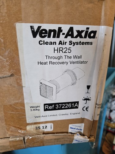 Vent axia hr25 - 372261a, through
